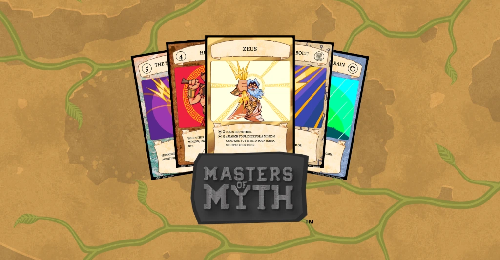 Masters of myth cards featuring Zeus